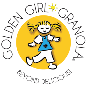 Logo for Golden Girl Granola, says "Beyond Delicious"